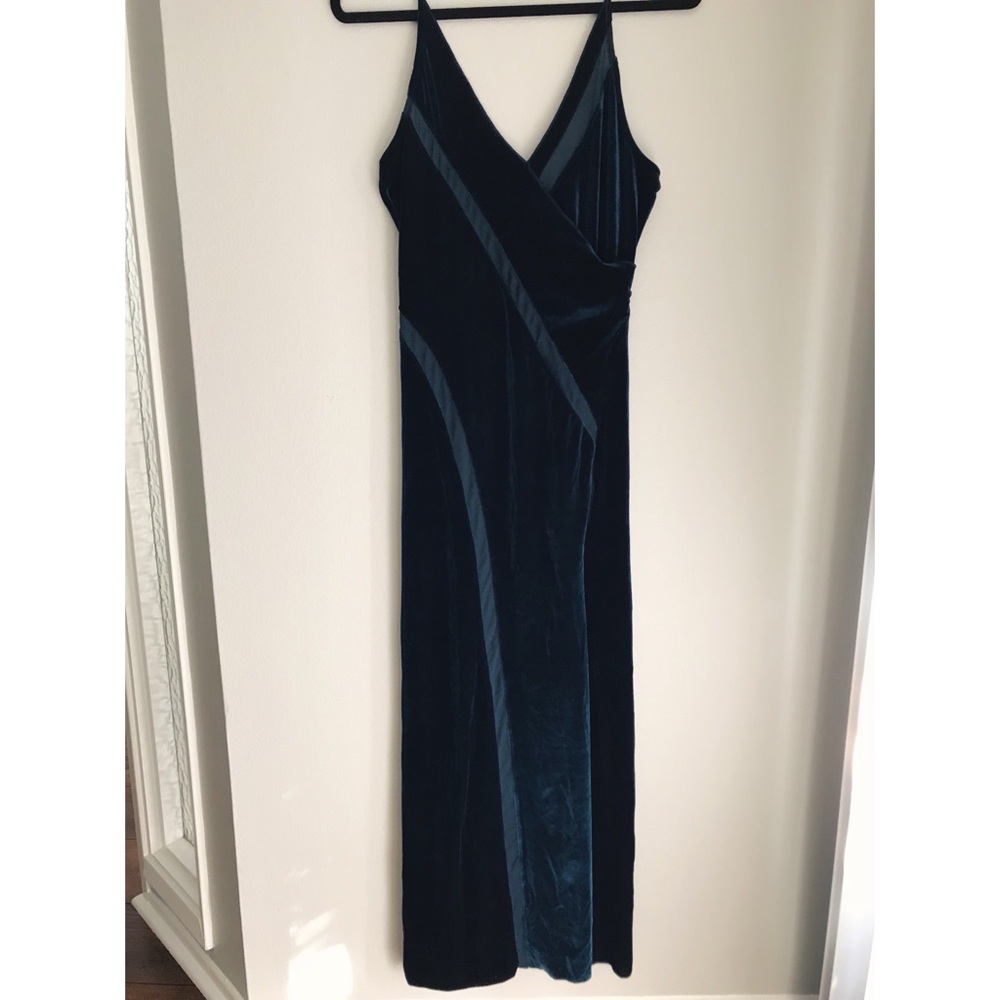 New Free People Intimately Teal Velvet Slip Dress